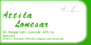 attila loncsar business card